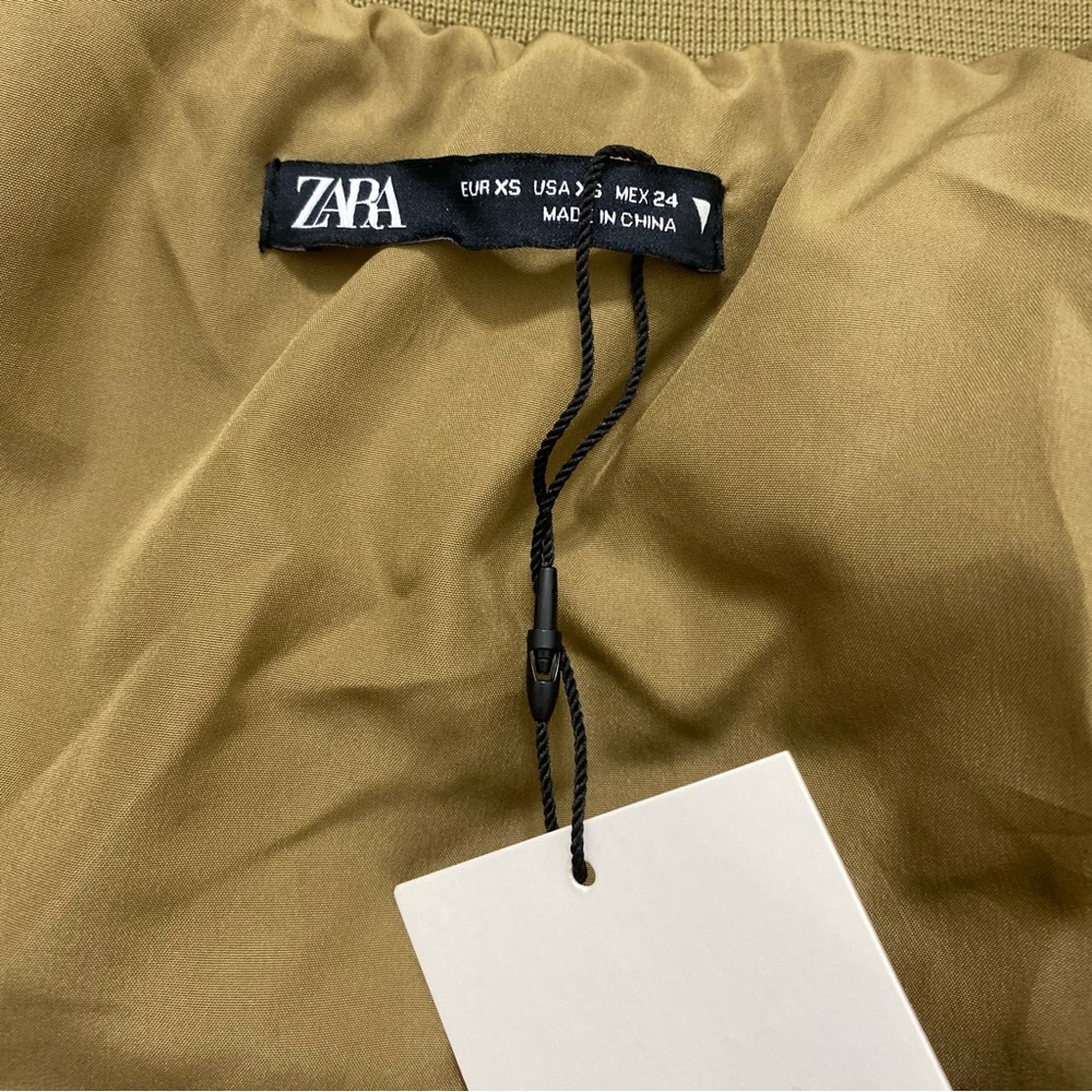 ZARA Padded Short Mini Bomber Dress - Picture 6 of 6